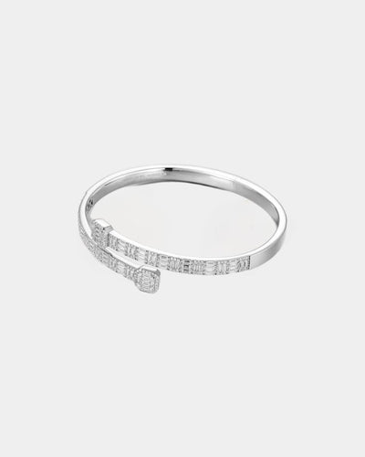 Bracelet Baguette Bangle Bracelet - White Gold