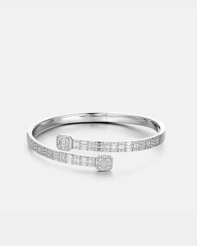 Bracelet Baguette Bangle Bracelet - White Gold