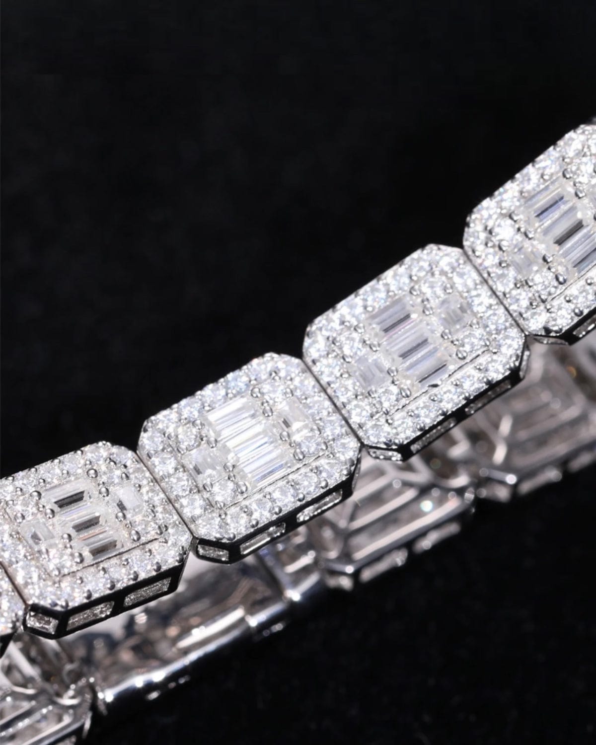 Bracelet Moissanite Baguette Bracelet - White gold