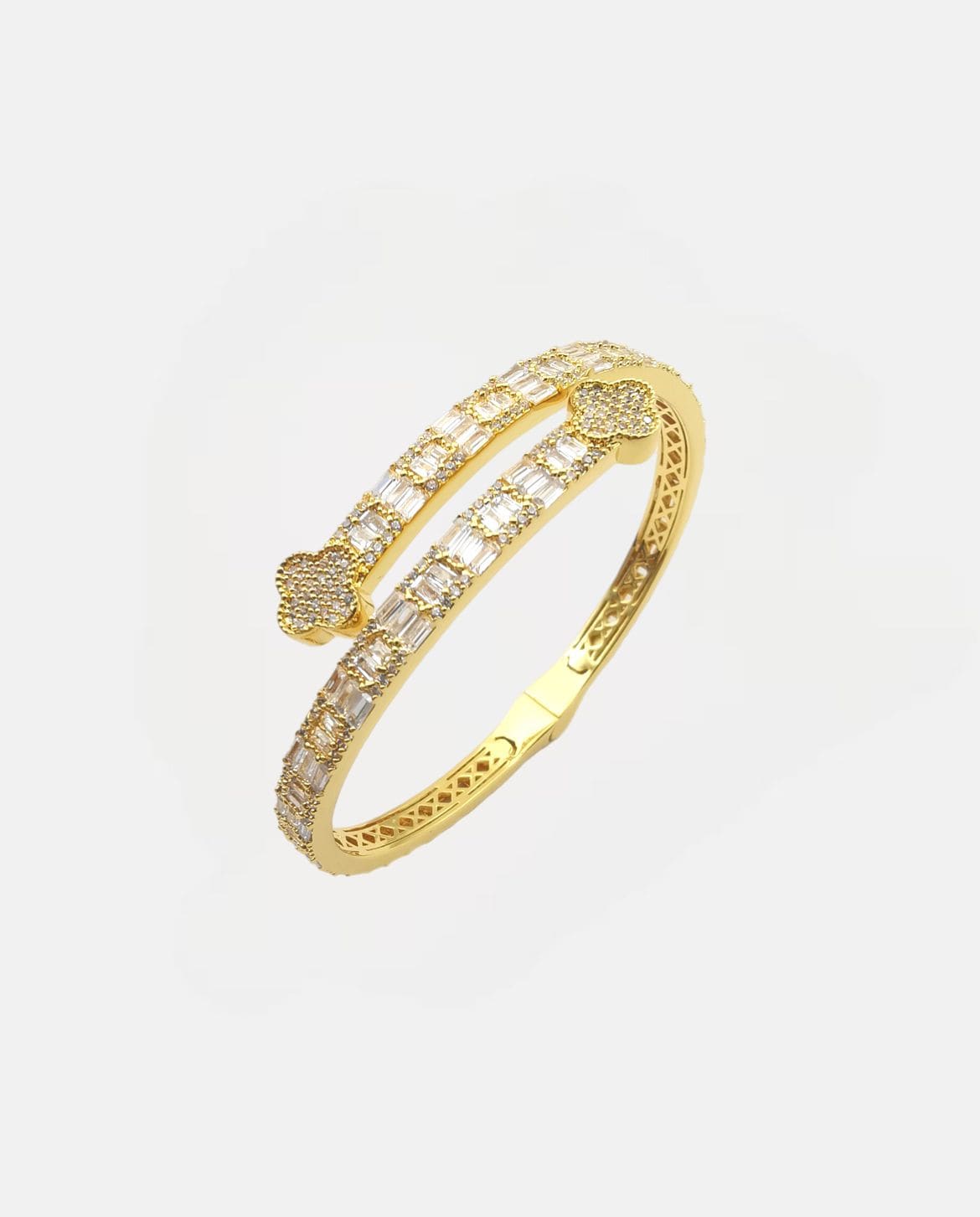 Bracelet Moissanite Clover Bangle Bracelet - Gold