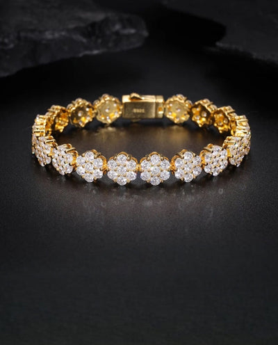 Bracelet Moissanite Cluster Bracelet - Gold