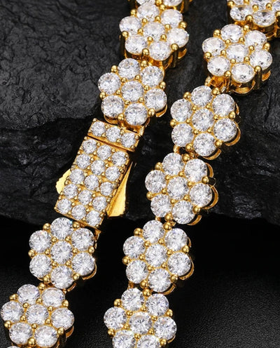 Bracelet Moissanite Cluster Bracelet - Gold