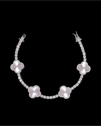 bracelet Moissanite Iced Clover Bracelet