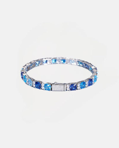 bracelet Moissanite Ocean Blue Stones Bracelet - White Gold