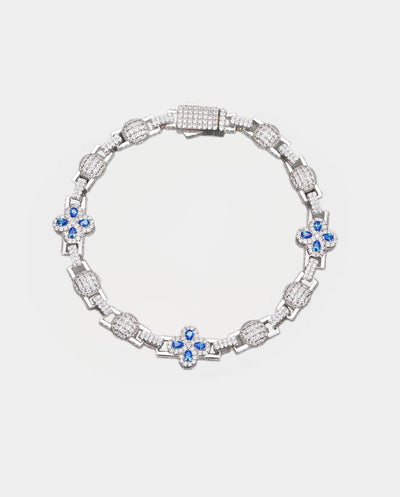 Bracelet Moissanite Pink Clover Link Bracelet - White Gold