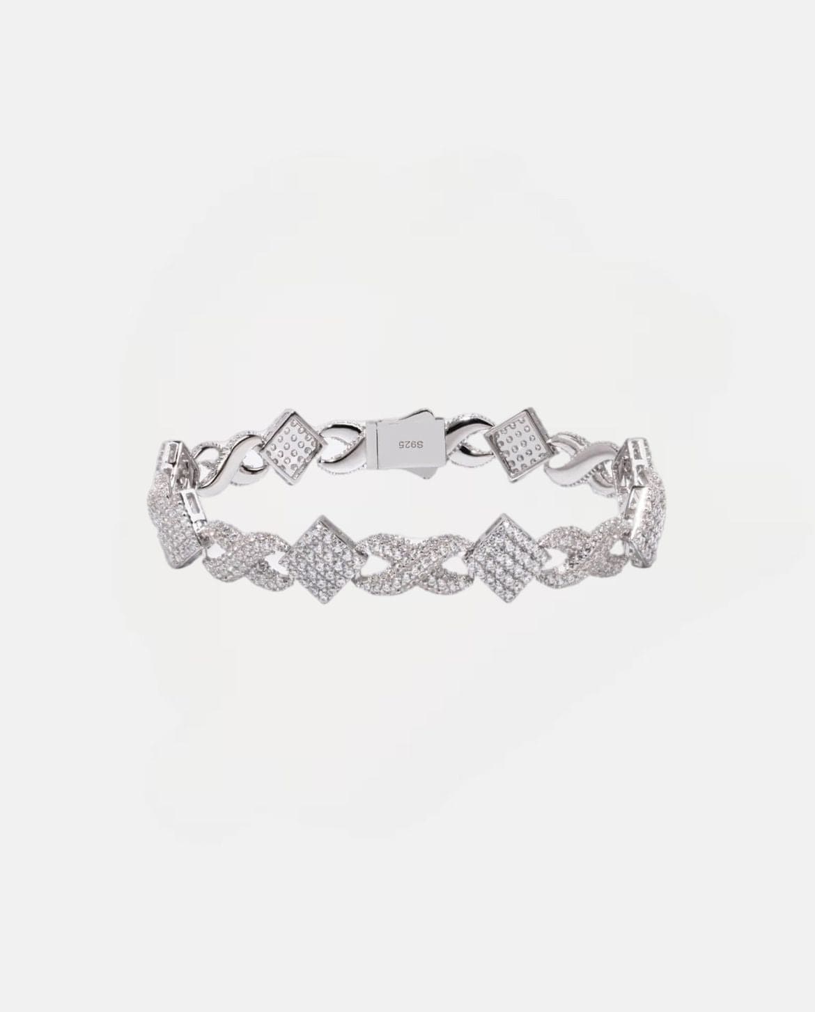 Bracelet Moissanite Square & Infinity Bracelet - White Gold