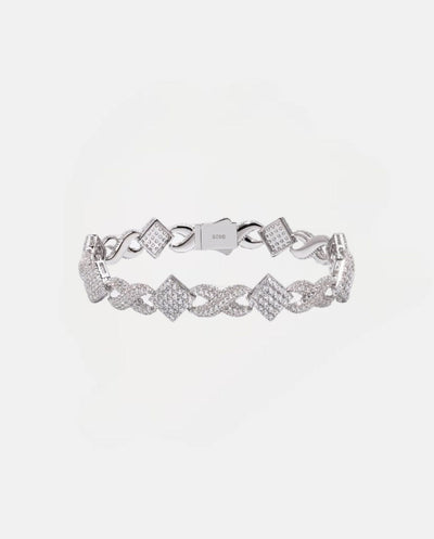 Bracelet Moissanite Square & Infinity Bracelet - White Gold