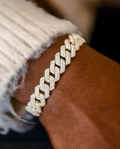 Bracelet (Kopie) 12 MM Straight Edge Cuban Link Bracelet - White Gold