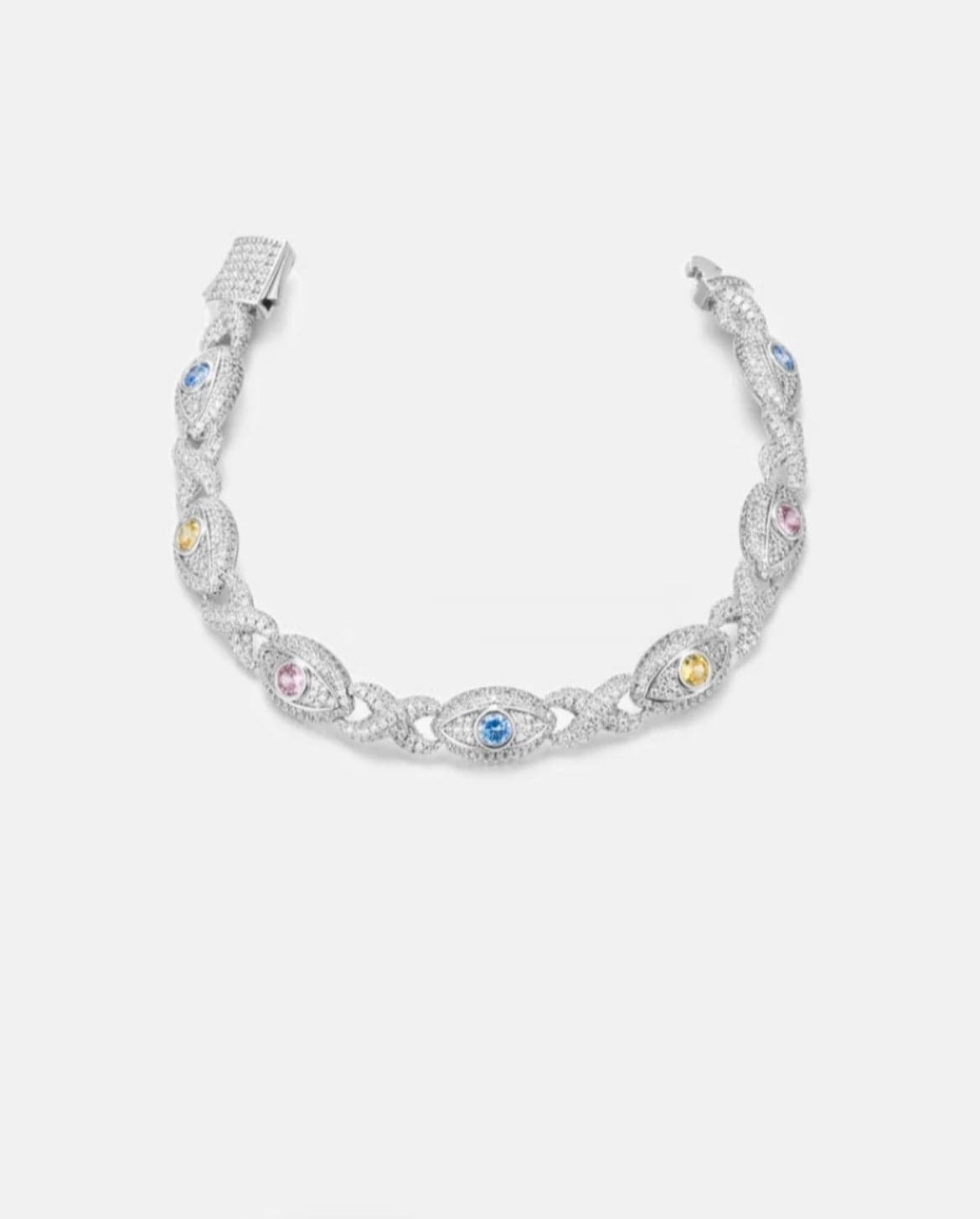 Bracelet VVS Moissanite Multi Gemstone Evil Eye Eternity Chain