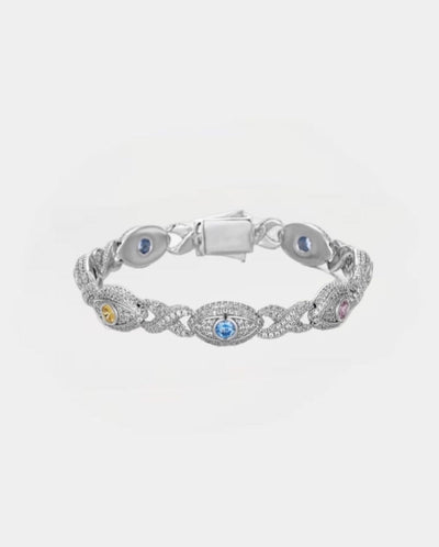 Bracelet VVS Moissanite Multi Gemstone Evil Eye Eternity Chain