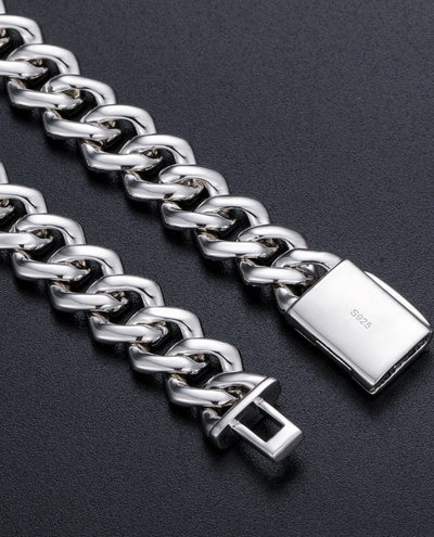 Chain (Kopie) 12 MM Straight Edge Cuban Link Chain - White Gold