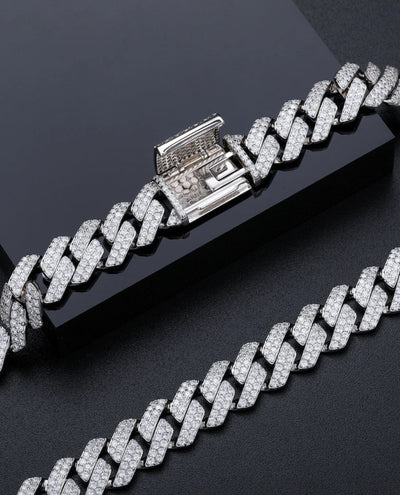 Chain (Kopie) 12 MM Straight Edge Cuban Link Chain - White Gold