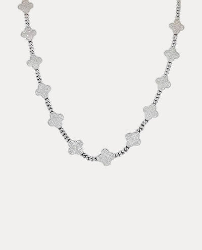 Chain Moissanite Cuban Clover Chain - White Gold