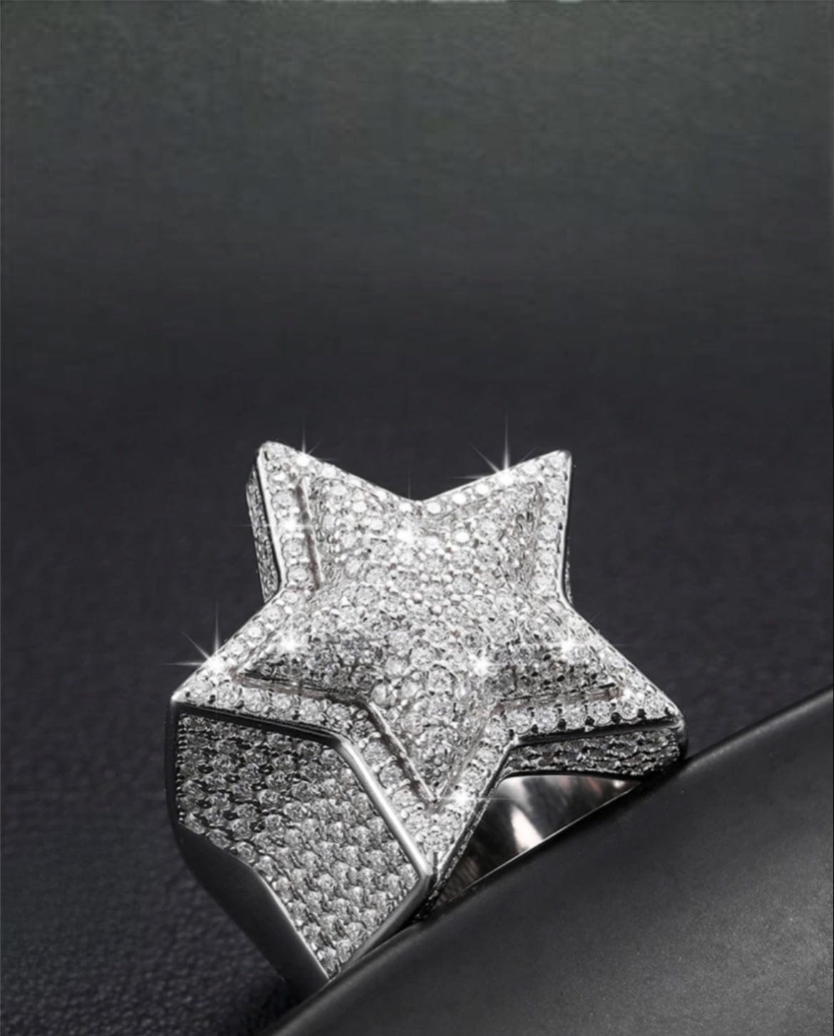 Ring Moissanite Star Ring - White Gold